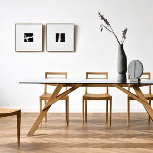 實木餐桌, 實木書桌, Air Division 新加坡獲獎實木家具, 極簡設計家具 Ark 玻璃餐桌-20