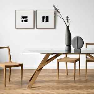 實木餐桌, 實木書桌, Air Division 新加坡獲獎實木家具, 極簡設計家具 Ark 玻璃餐桌-20