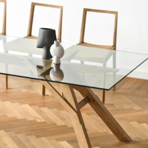 實木餐桌, 實木書桌, Air Division 新加坡獲獎實木家具, 極簡設計家具 Ark 玻璃餐桌-19