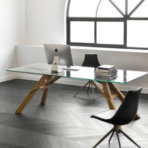實木餐桌, 實木書桌, Air Division 新加坡獲獎實木家具, 極簡設計家具 Ark 玻璃餐桌-21