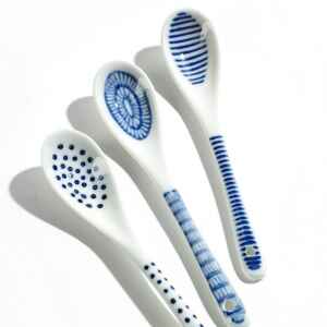 米其林餐瓷 Feeling手繪藍白釉彩咖啡匙-35