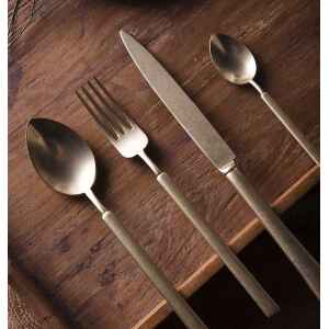 Herdmar 葡萄牙百年餐具 Vintage四件式餐具禮盒 (仿舊金)-22