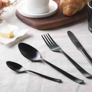 Herdmar 葡萄牙百年餐具 Oslo四件式餐具禮盒 (霧面黑)-28