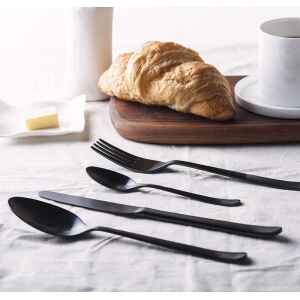 Herdmar 葡萄牙百年餐具 Oslo四件式餐具禮盒 (霧面黑)-29