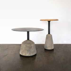 邊几, District 8 摩登工業復古家具, 工業風家具 Exeter 低款水泥座圓邊几-32