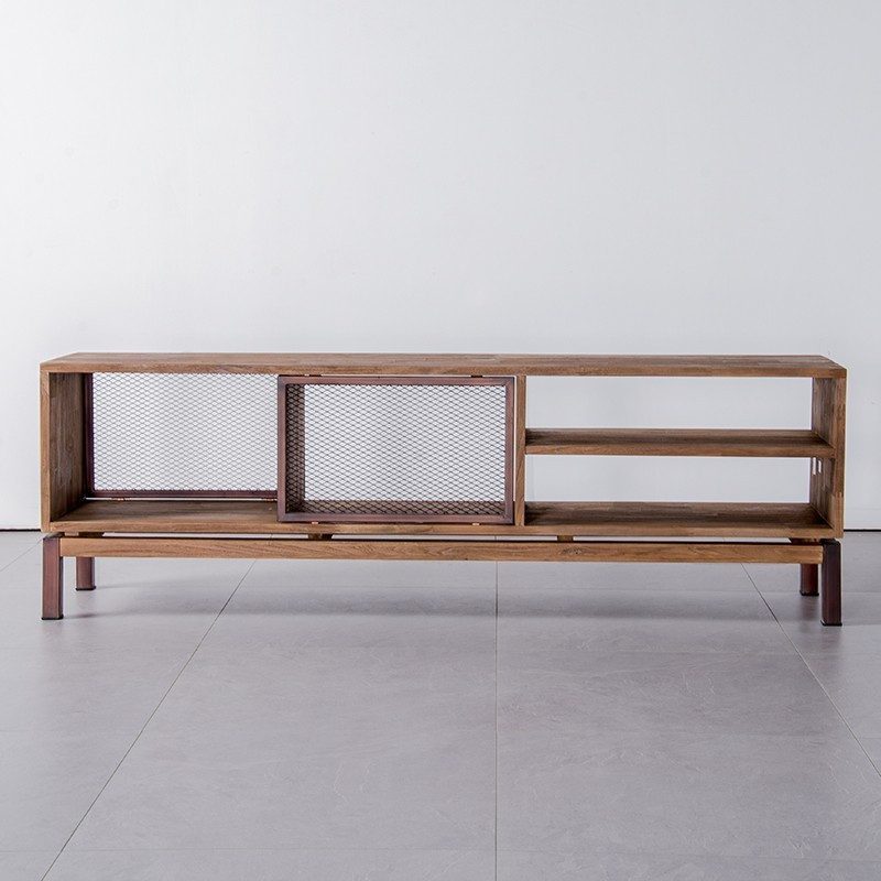 電視櫃, Karpenter 義大利設計家具, 工業風家具 BEBOP 附網狀金屬拉門電視櫃-15