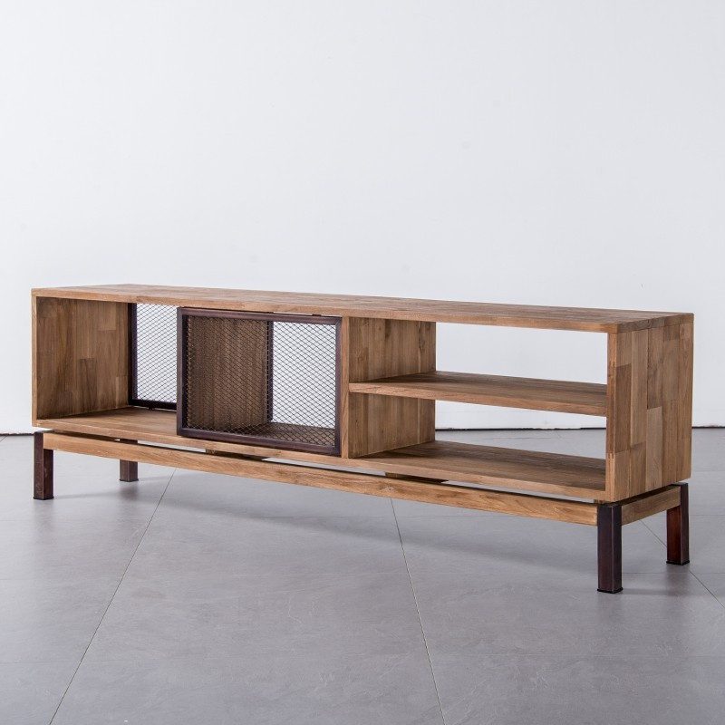 電視櫃, Karpenter 義大利設計家具, 工業風家具 BEBOP 附網狀金屬拉門電視櫃-16