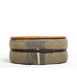 Army 軍營帆布皮革收納咖啡桌