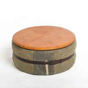 Army 軍營帆布皮革收納咖啡桌