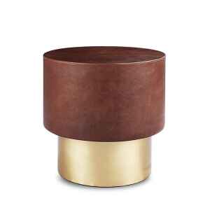 邊几, United Strangers 美式 Loft 風格, 當代設計家具 The Drum 復古皮革黃銅圓邊几-35