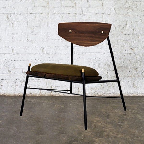 休閒椅, District 8 摩登工業復古家具, 工業風家具 Kink 栗黑橡木皮革休閒椅-9