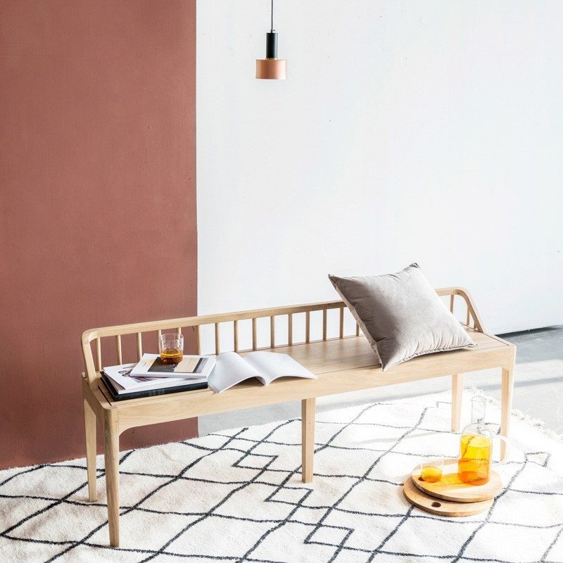 玄關, 長凳, 比利時原木實木家具｜Ethnicraft, 極簡設計家具 Spindle 長凳-9