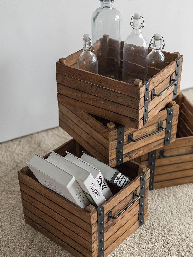 收藏 | 玩具 | 小物, dBodhi 工業風家具, 靈魂老柚木家具, 工業風家具 Dolly 淺置物木箱-11