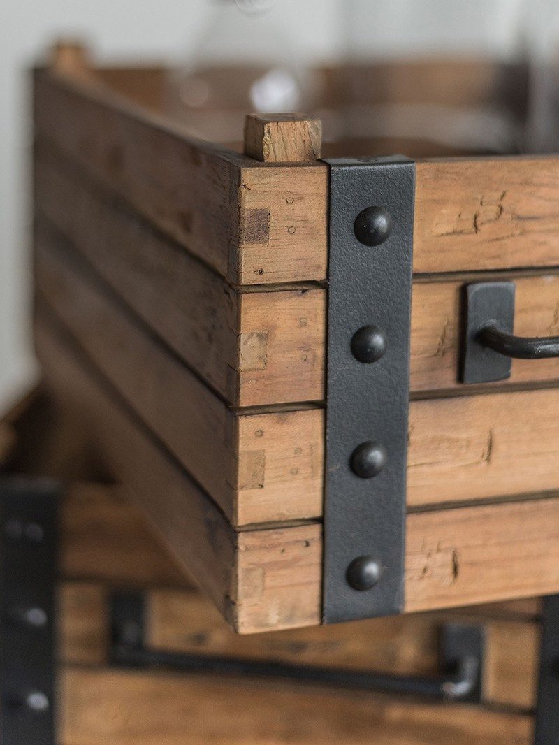 收藏 | 玩具 | 小物, dBodhi 工業風家具, 靈魂老柚木家具, 工業風家具 Dolly 淺置物木箱-12