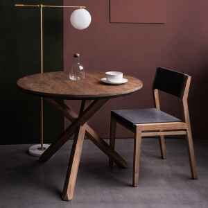 實木餐桌, dBodhi 工業風家具, 靈魂老柚木家具, 工業風家具 Fendy 三腳圓桌-21