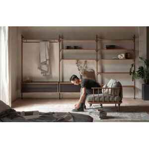 Theo煙燻橡木壁面層架組合(層板組)