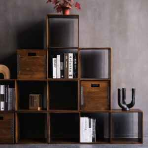 書架書櫃, 收藏 | 玩具 | 小物, dBodhi 工業風家具, 靈魂老柚木家具, 工業風家具 Home Solutions 金屬鉚邊穿透式儲物櫃-22