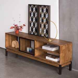 電視櫃, Karpenter 義大利設計家具, 工業風家具 BEBOP 附網狀金屬拉門電視櫃-43