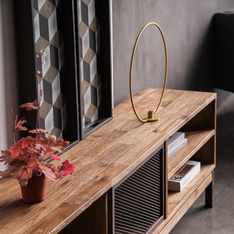 電視櫃, Karpenter 義大利設計家具, 工業風家具 BEBOP 附網狀金屬拉門電視櫃-13