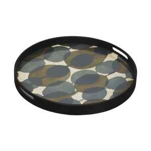 雨落古箋莽綠玻璃托盤