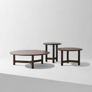 咖啡桌, 邊几, District 8 摩登工業復古家具, 工業風家具 Stilt 栗黑橡木黃銅圓邊几-16