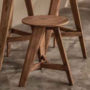 餐椅, dBodhi 工業風家具, 靈魂老柚木家具 Berri 三腳椅凳-22