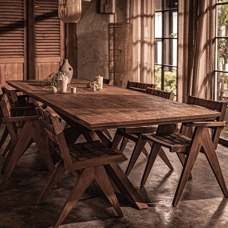 實木餐桌, 實木書桌, dBodhi 工業風家具, 靈魂老柚木家具 Xono老柚木餐桌-11