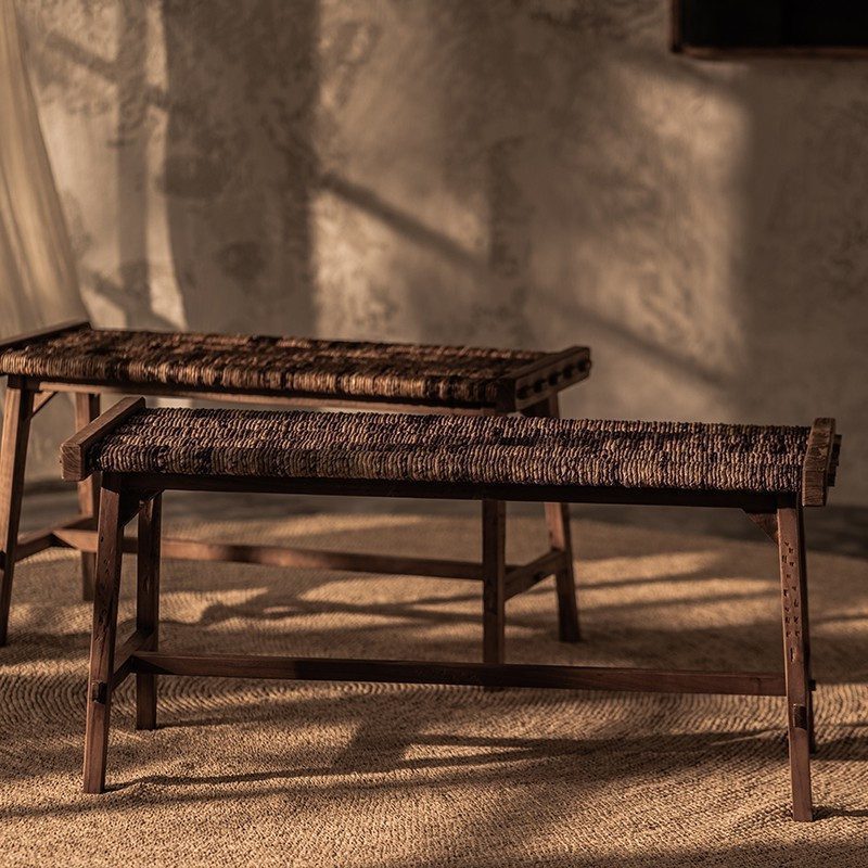 長凳, dBodhi 工業風家具, 靈魂老柚木家具 Caterpillar Flores 原野編織長凳-12