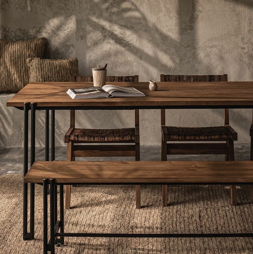 實木餐桌, 實木書桌, dBodhi 工業風家具, 靈魂老柚木家具 Outline 餐桌/工作桌-9