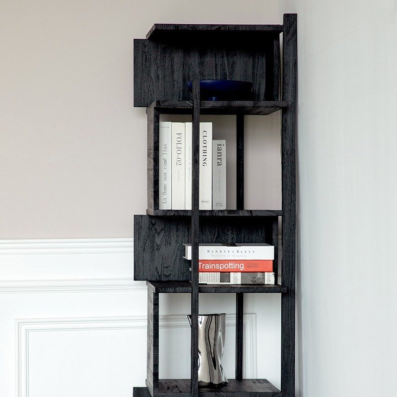 書架書櫃, 比利時原木實木家具｜Ethnicraft, 極簡設計家具 Abstract 黑色柚木層架-13